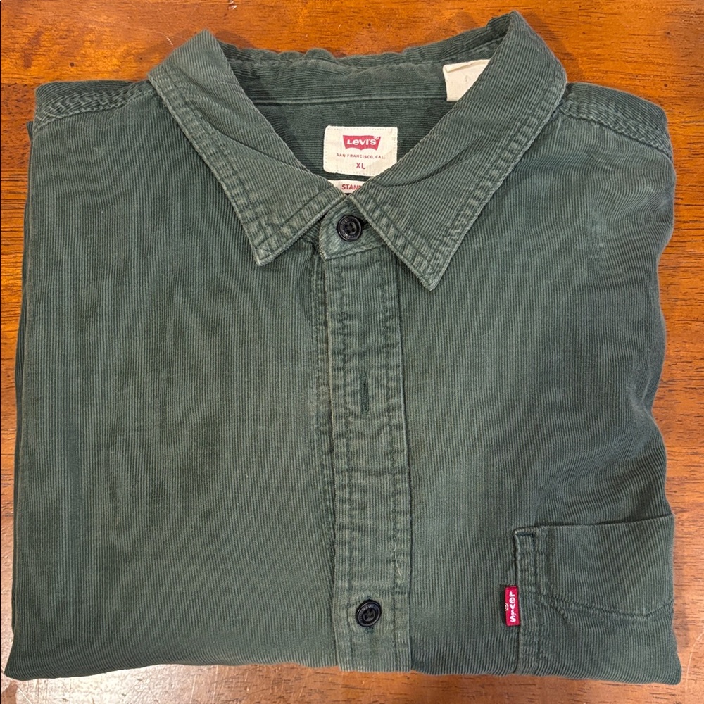 Levi's Dark Green Casual Button Down Shirt